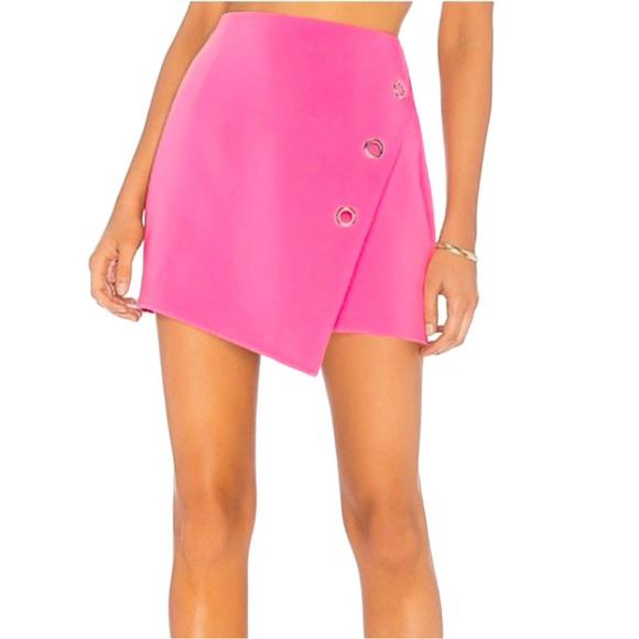 h:ours Dresses & Skirts - H:ours PENELOPE HOT PINK MINI SKIRT ENVELOPE SLIT SKIRT
